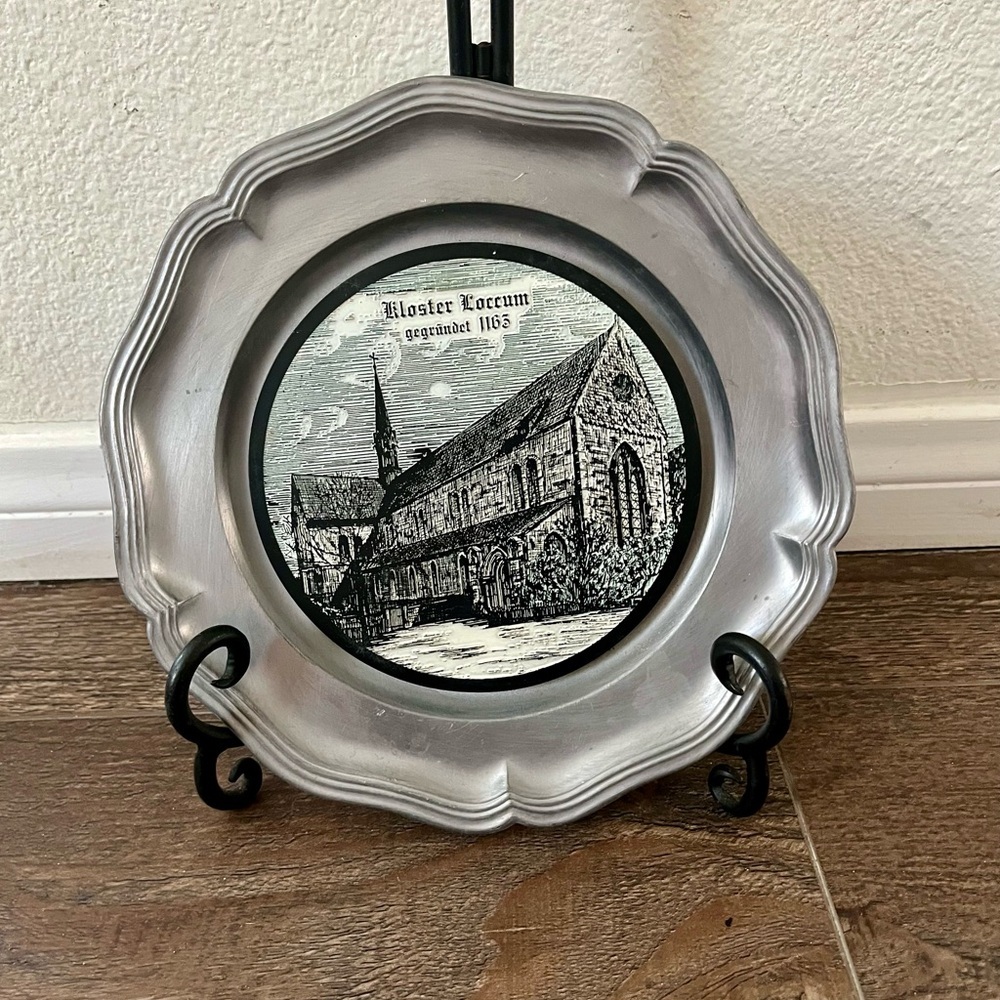 Vintage Zweibrucken Pewter Display plate Germany